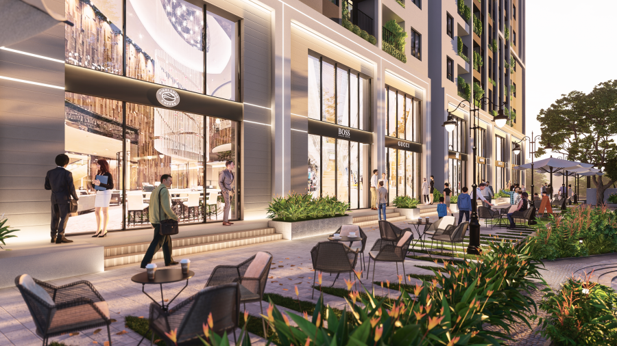 Phối cảnh khu tiện ích tại một chung cư.