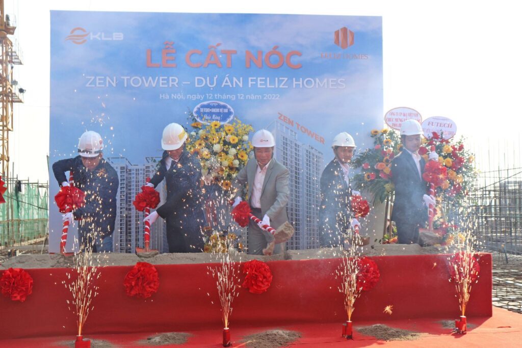 Chủ đầu tư KLB tổ chức cất nóc Zen Tower dự án Feliz Homes