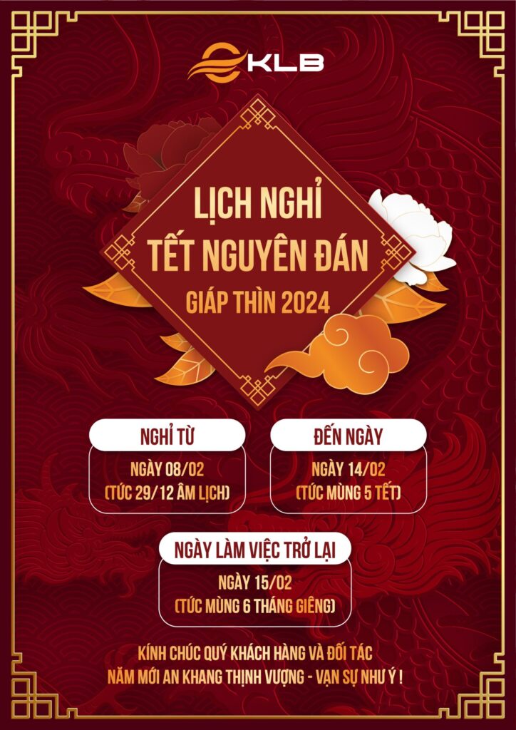 LỊCH NGHỈ TẾT NGUYÊN ĐÁN GIÁP THÌN 2024
